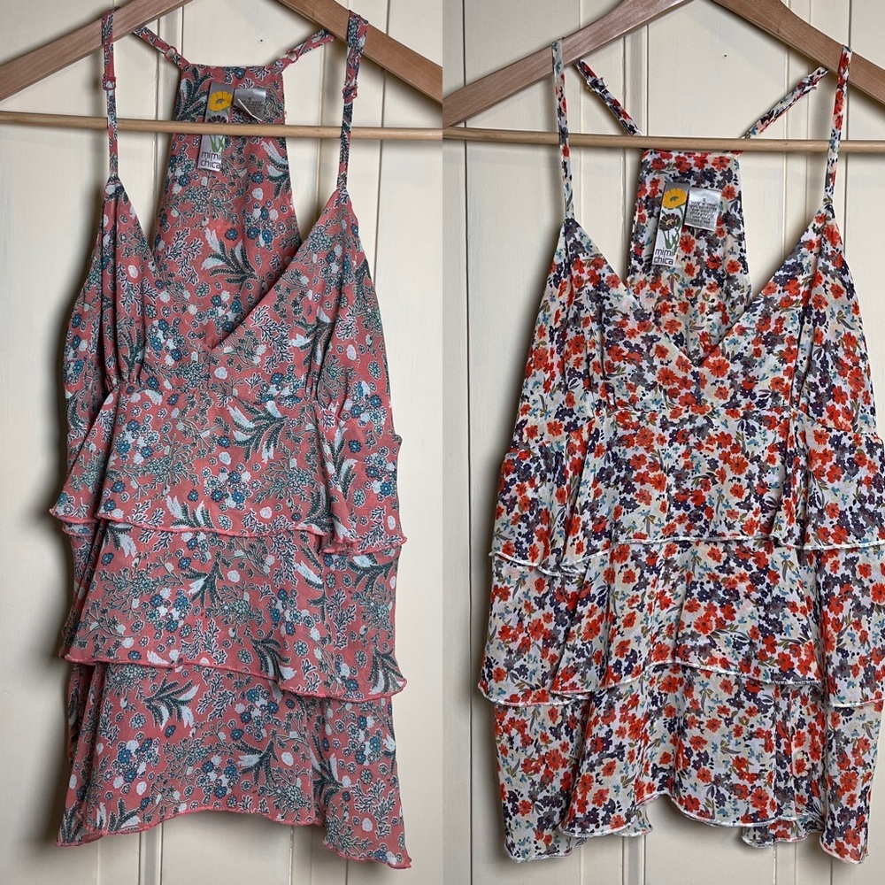 Pair of Ruffled Floral Tops 🌸🌼